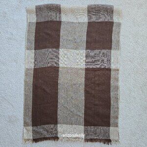 NWOT Malo Linen Scarf Brown & Tan